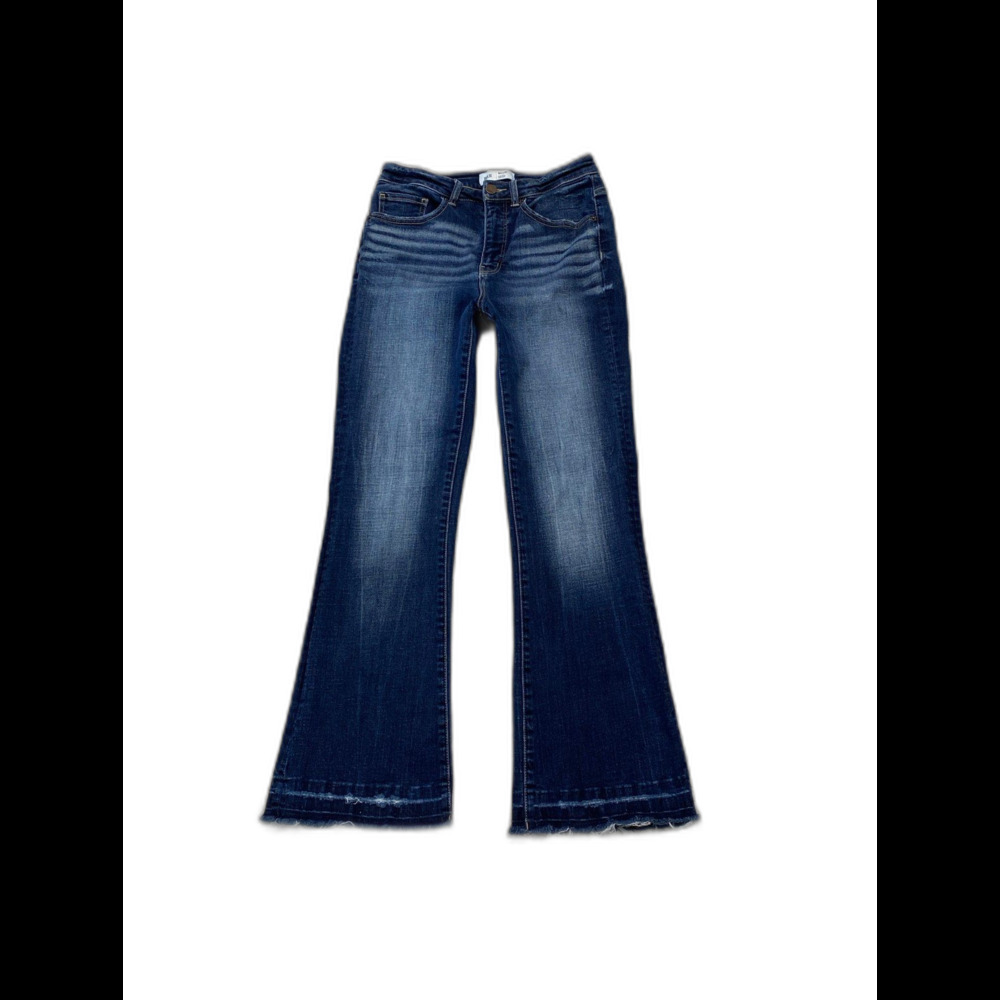 BKE Billie Slim Fit High-Rise Released Raw Hem Bootcut Dark Wash Jeans Size 28